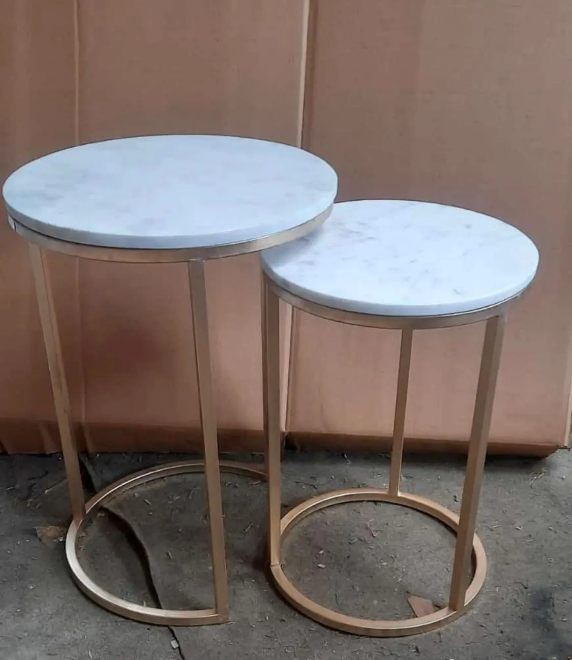 Marble Side Table Set — Handcrafted Export Product by NXTGENEXPORTS, Moradabad